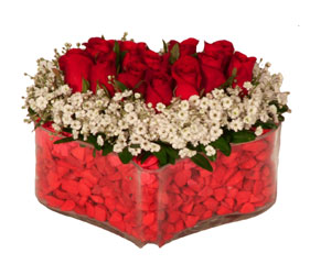 Ankara Çankaya Çiçekçi firma ürünümüz Kalp içinde gül çiçekleri Ankara çiçek gönder firması şahane ürünümüz